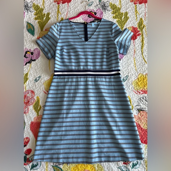 Draper James Dresses & Skirts - Draper James Ponte Striped A-Line V-Neck Dress